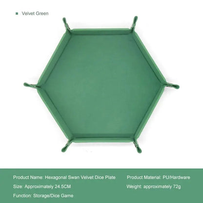 Plateau à dés hexagonal en cuir avec boîte de rangement pratique