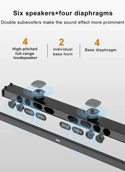 Barre de son 9D avec caisson de basses, Bluetooth & HDMI