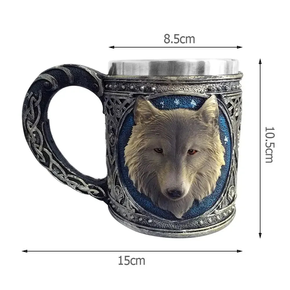 Tasse Viking en Bois Isolée - Baril Double Paroi en Métal