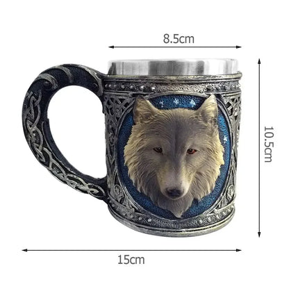 Tasse Viking en Bois Isolée - Baril Double Paroi en Métal