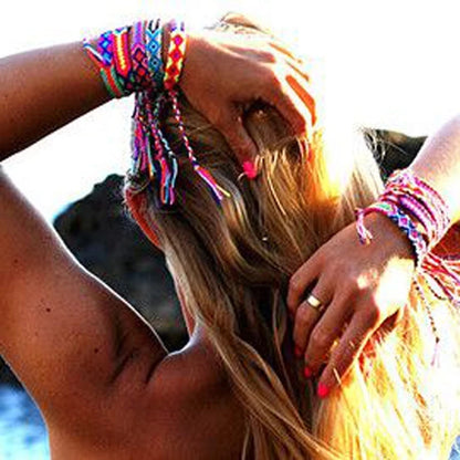 Bracelet d'amitié macramé femme - 20 pièces couleur aléatoire
