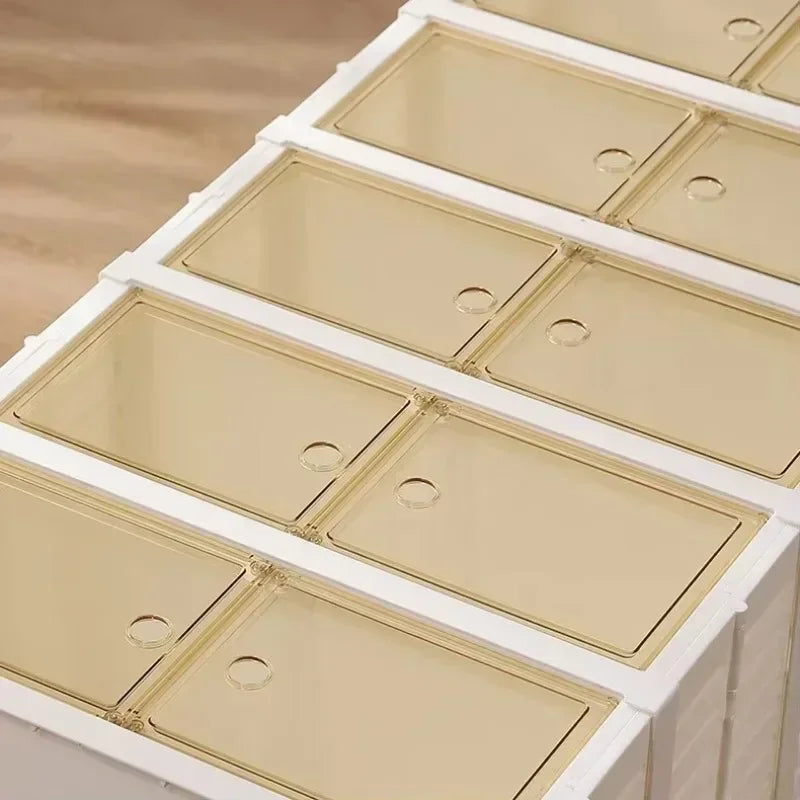 Boîte de rangement à chaussures pliable en plastique transparente