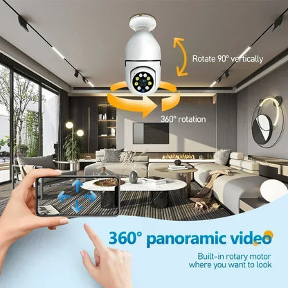 Caméra WiFi E27 8MP PTZ avec Zoom 10X et Vision Nocturne
