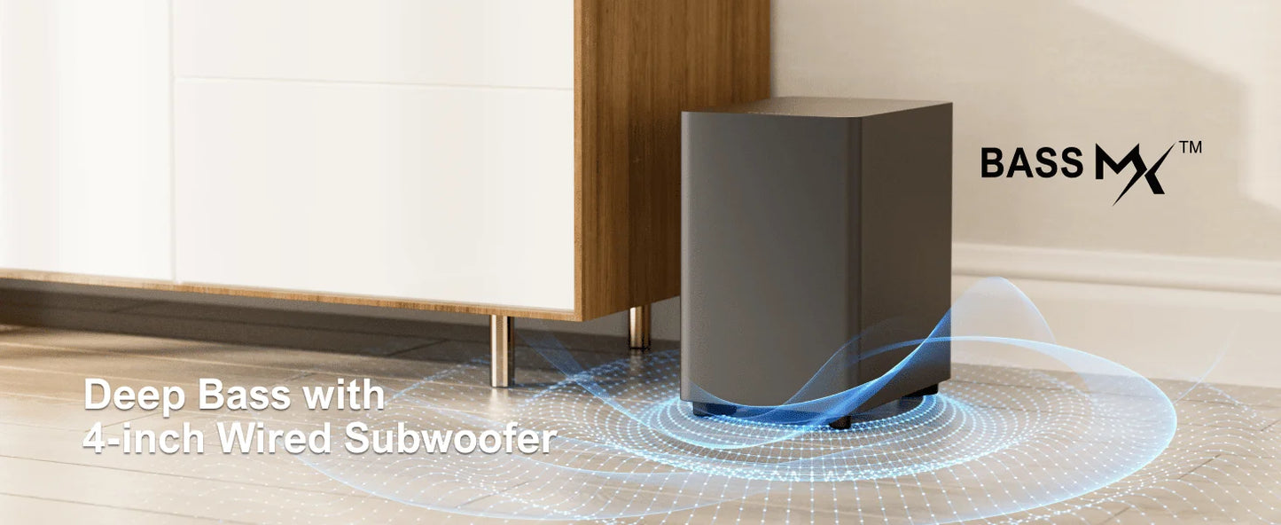 Corde TIMEA - Barre de Son 7.1, 330W, Contrôle Intelligent, Noir