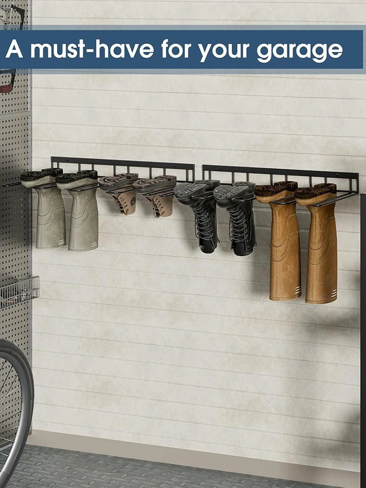 Porte-bottes mural en métal pour 4 paires - Organisateur élégant