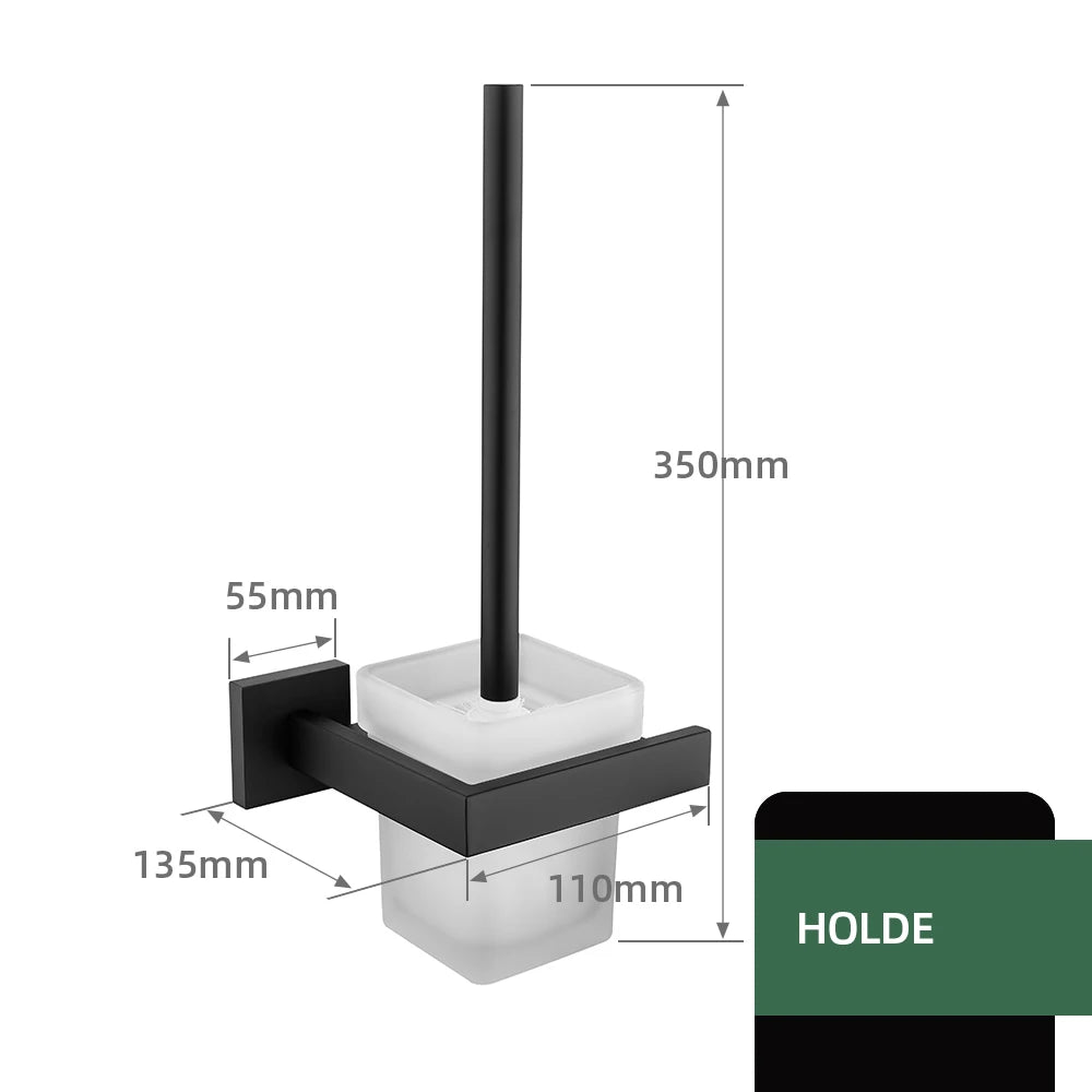 Kit Accessoires HOHardware Noir Mat : Étagère, Porte-Serviettes et Plus