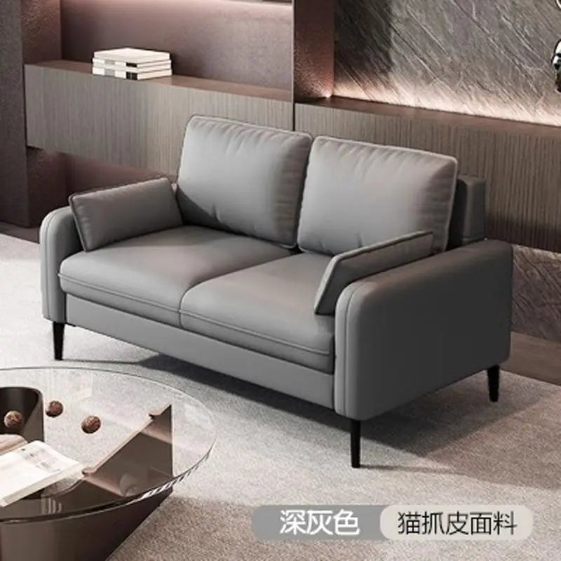 Salon de luxe léger, petite chambre à coucher, appartement, location, magasin de vêtements, salon de réception, canapé double en tissu pour trois personnes