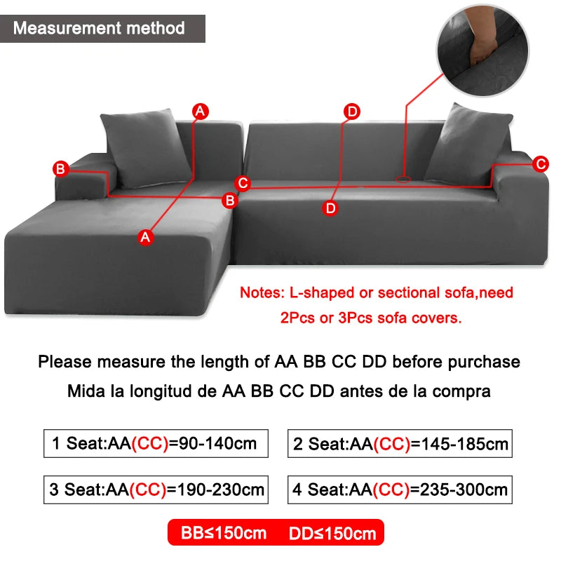 Housses de canapé élastiques Jacquard pour salon en L - LEVIVEl