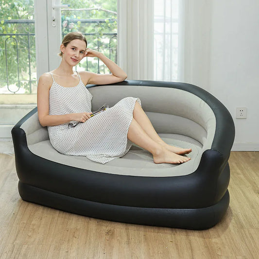 Canapé gonflable portable d'extérieur pliant pour camping - Double incliné