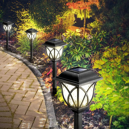 Lumières solaires LED étanches pour jardin - 2 pièces chaudes