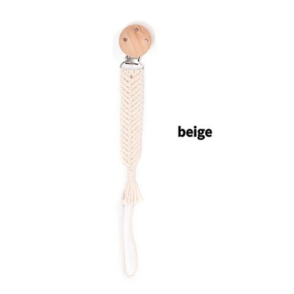 Porte-tétine en macramé et chanvre pour bébé - Tétine en coton artisanale