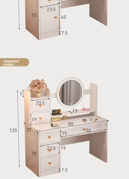Commode avec Miroir : Table de Maquillage Rangement Petit Appartement