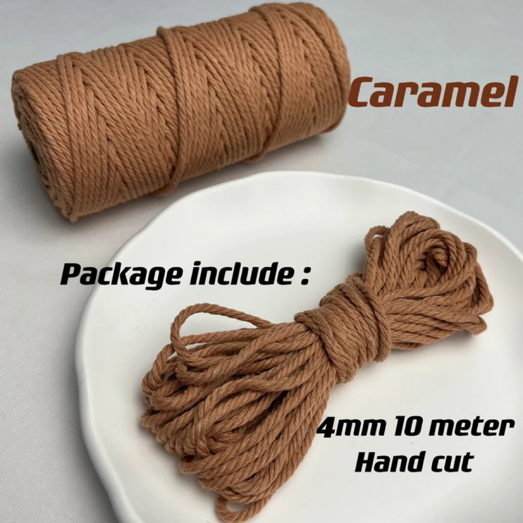 Corde en coton naturel 4mm pour macramé - 10m de créativité DIY