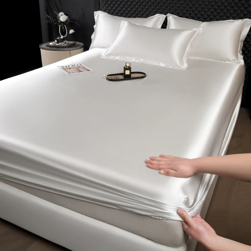 Drap-housse Satin Rayonne Élastique 140x200 160x200 - Literie Chic