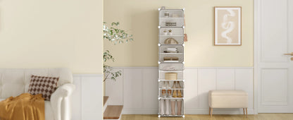 Armoire à chaussures pliable en PP transparent - Organisateur modulaire