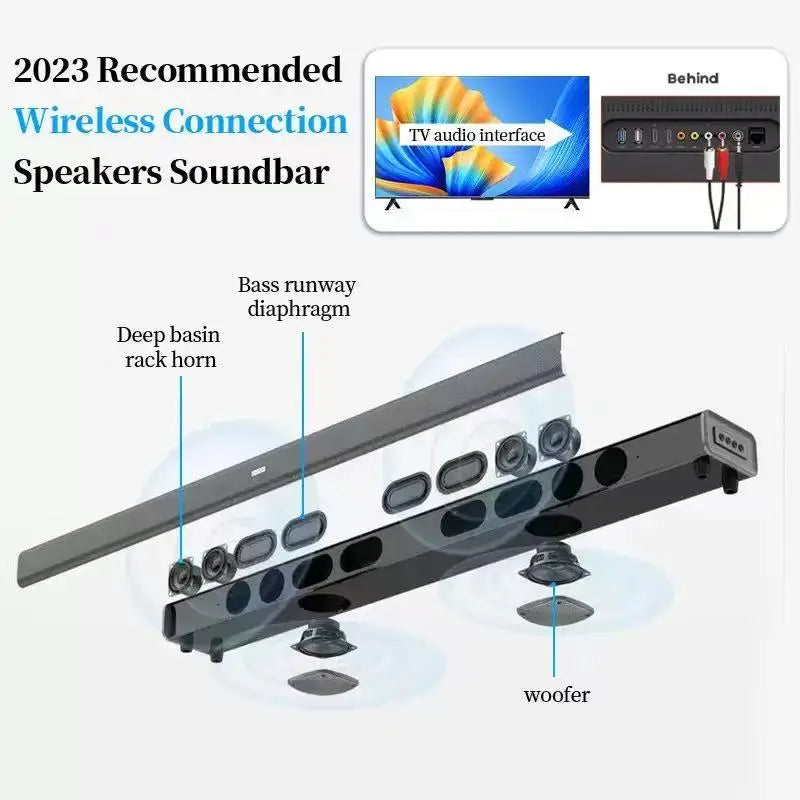 Barre de son 9D avec caisson de basses, Bluetooth & HDMI