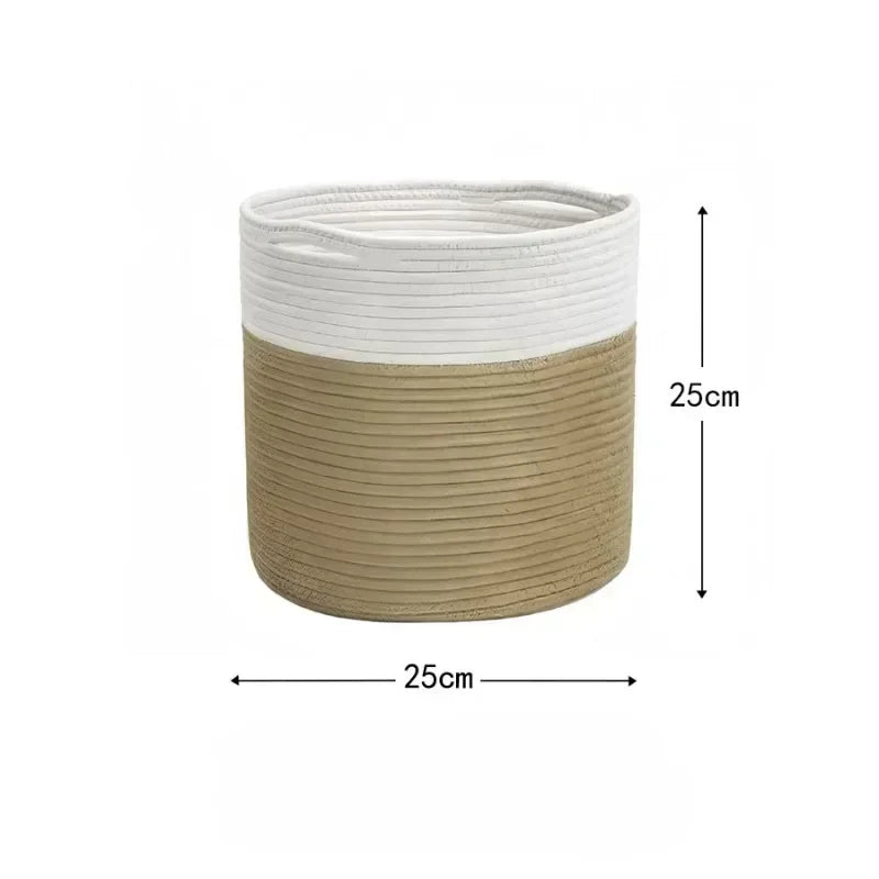 Panier à Linge en Corde de Coton - Panier de Rangement Pliable Luxe