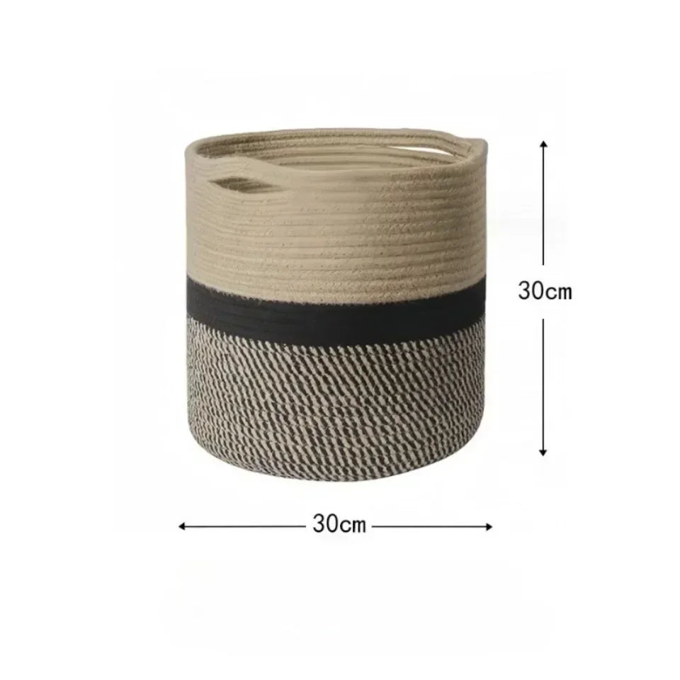 Panier à Linge en Corde de Coton - Panier de Rangement Pliable Luxe