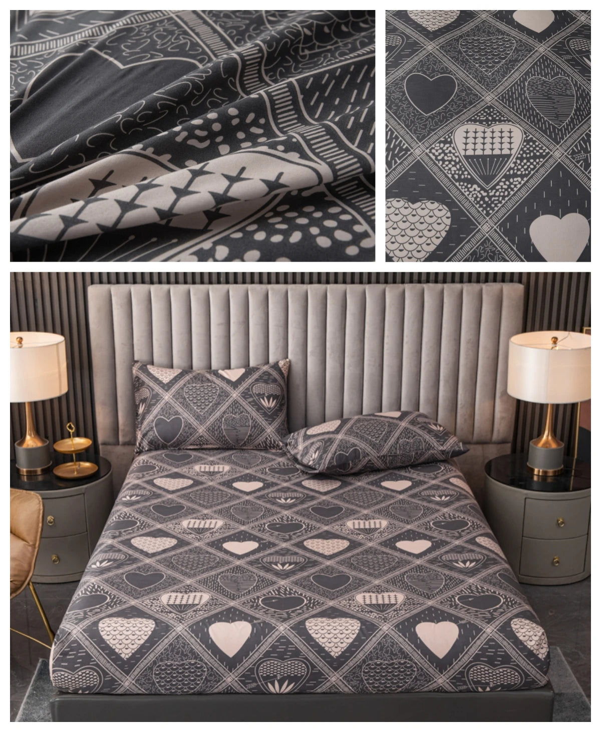 Ensemble de draps King Size 100% Polyester, 3 pièces avec élastique