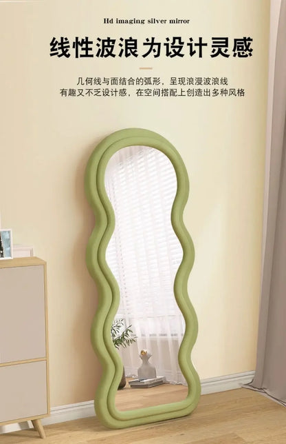 Miroir ondulé pleine longueur, design nordique luxe, livraison gratuite