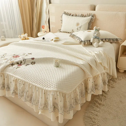 Ensemble de couvre-lit d'été brodé chic - léger et doux, 1 à 3 pièces