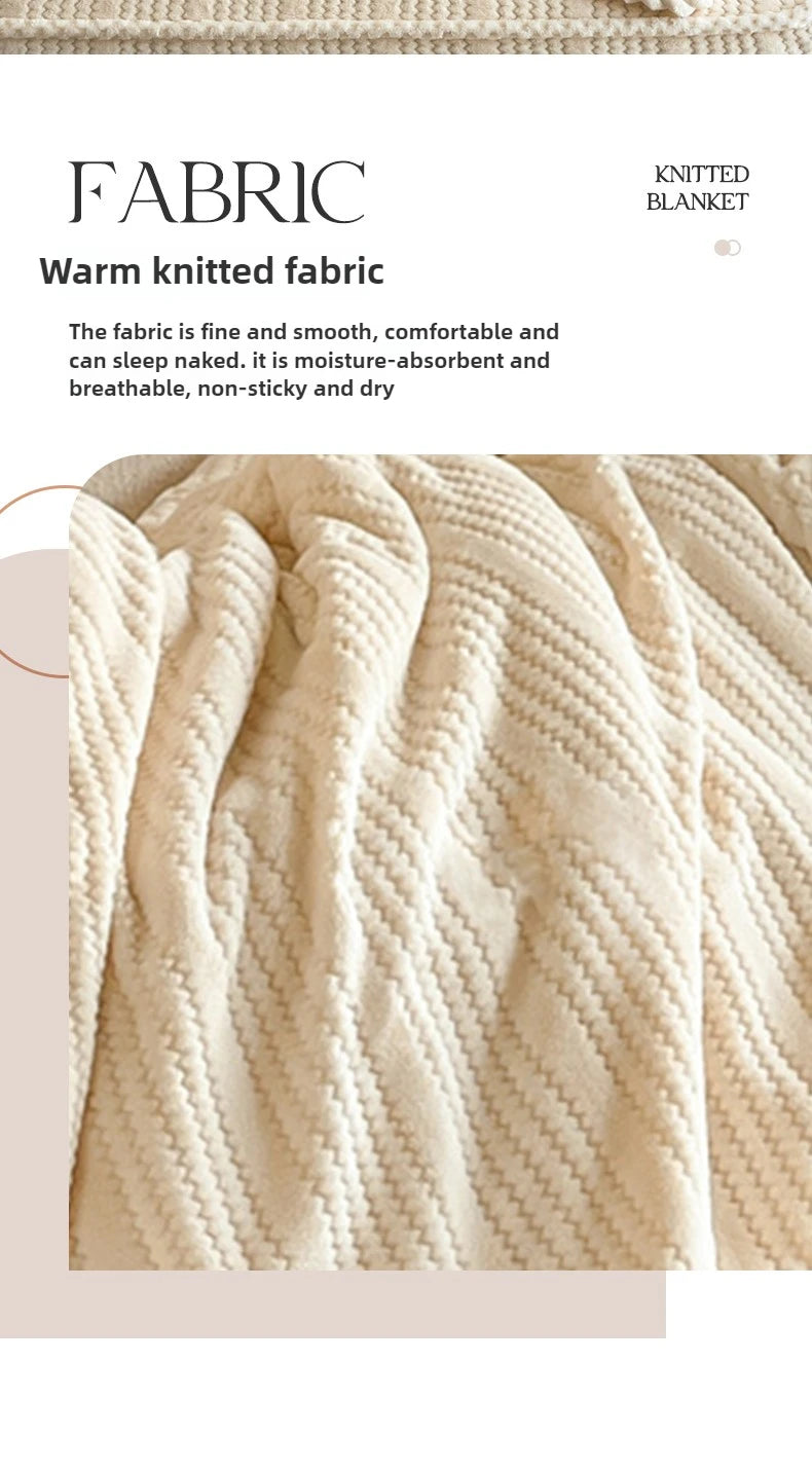 Couverture King Size à Carreaux - Chaude et Confortable pour Canapé