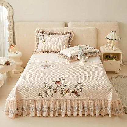 Ensemble de couvre-lit d'été brodé chic - léger et doux, 1 à 3 pièces