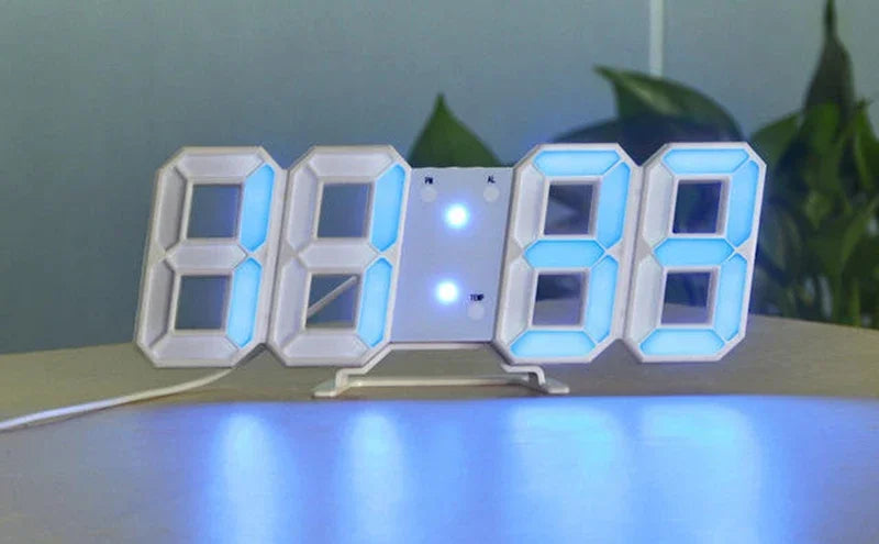 Réveil numérique LED 3D : Horloge murale avec date et température