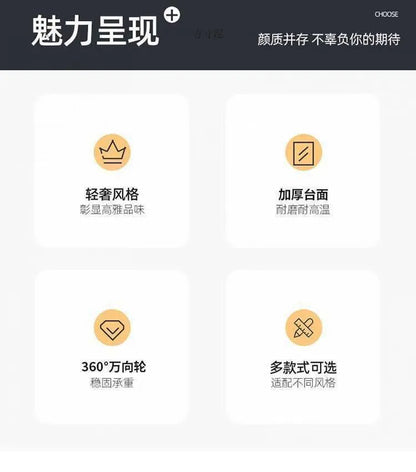 Table à manger pliante en roche, mobile et multifonctionnelle