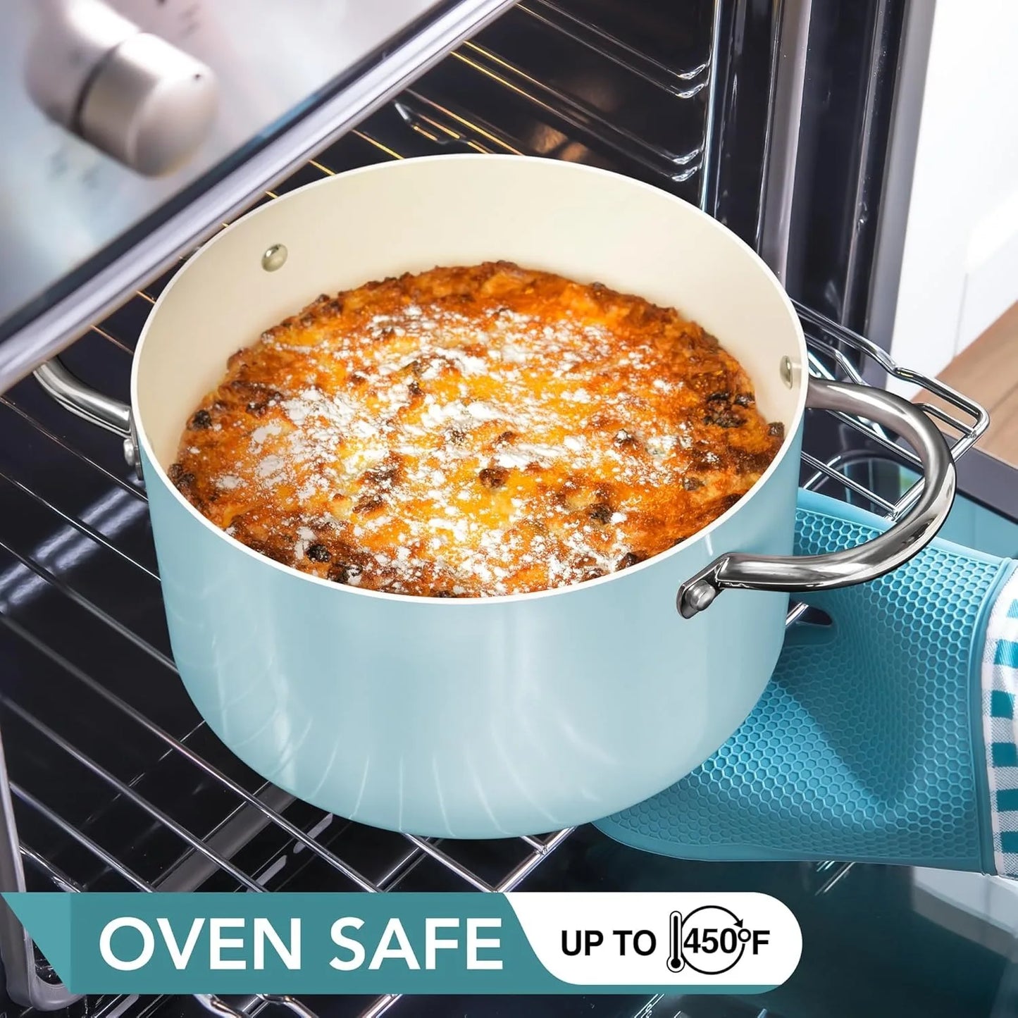 Marmite antiadhésive Michelangelo 6L avec couvercle - Compatible Induction