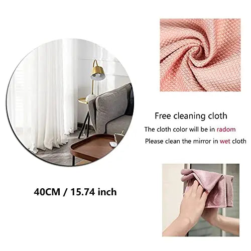 Miroir mural rond elliptique en acrylique pour salle de bains