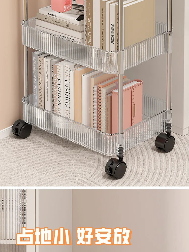 Chariot de Rangement Transparent 2/3/4 Niveaux - Étagère à Snacks Luxe