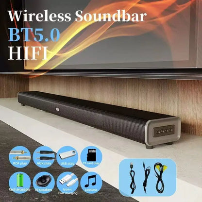 Barre de son 9D avec caisson de basses, Bluetooth & HDMI