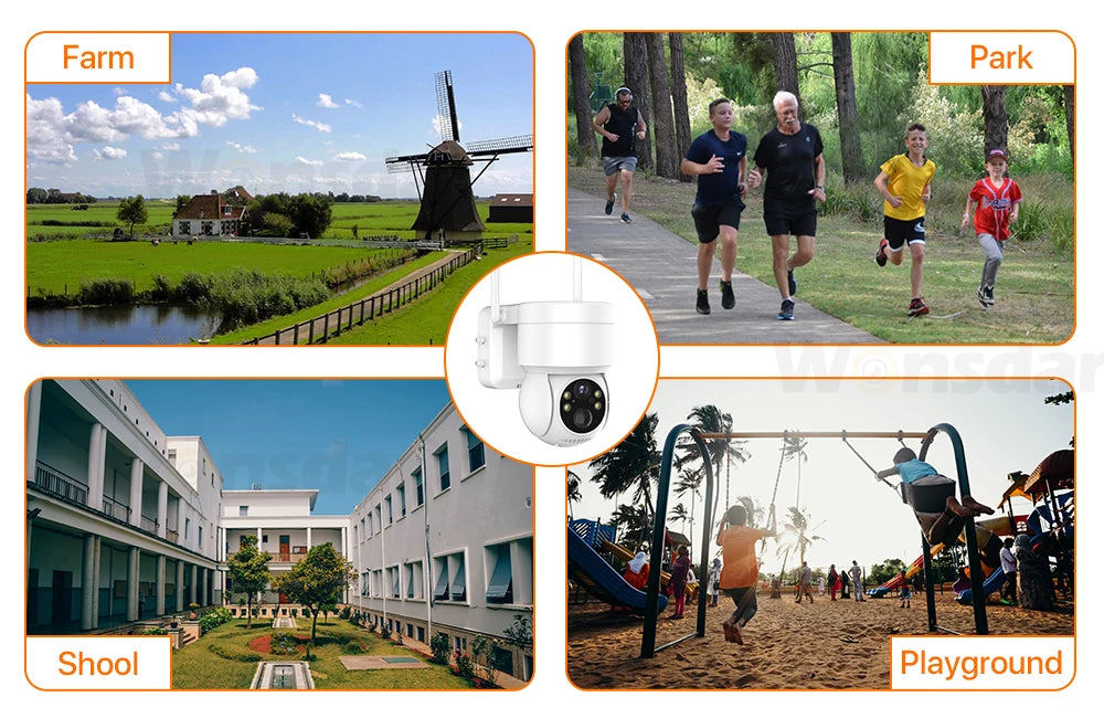 Caméra IP Solaire PTZ 4MP WiFi - Zoom 6X, Surveillance Extérieure 1080P