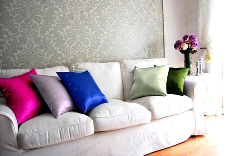 Taie d'oreiller en satin imitation soie 50x50, 60x60 - Décoration élégante