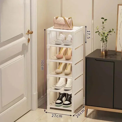 Étagère à chaussures empilable en angle, gain de place et pratique