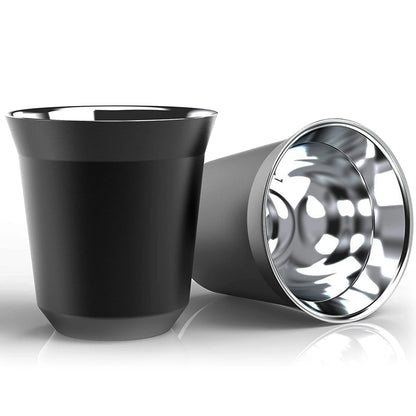 Tasse à expresso double paroi en acier inoxydable - Isolante et élégante