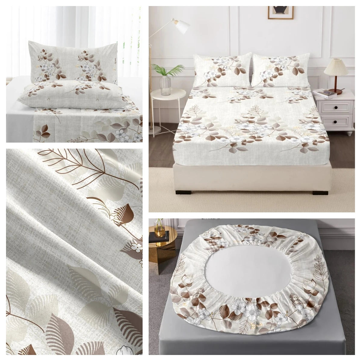 Ensemble de draps King Size 100% Polyester, 3 pièces avec élastique