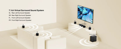 Corde TIMEA - Barre de Son 7.1, 330W, Contrôle Intelligent, Noir