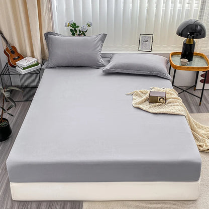 Drap-housse élastique antidérapant pour lits simples à King