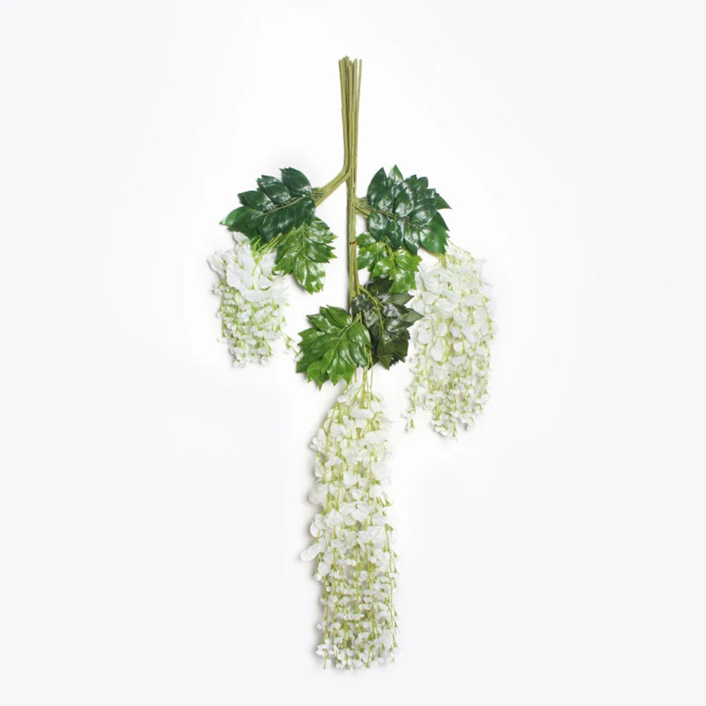 Guirlande de fleurs artificielles de glycine - 12 pièces pour déco mariage