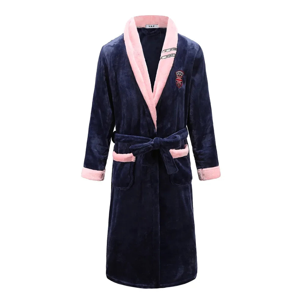 Robe de Nuit en Molleton Corail pour Couples - Peignoirs Douillets