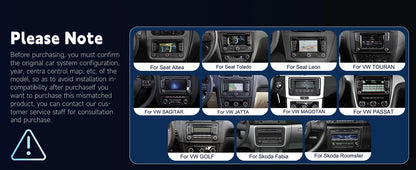 Autoradio Android 7" GPS Carplay pour VW, Seat, Audi - 2Din