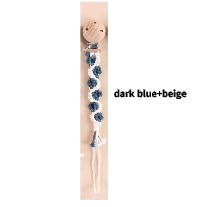 Porte-tétine en macramé et chanvre pour bébé - Tétine en coton artisanale