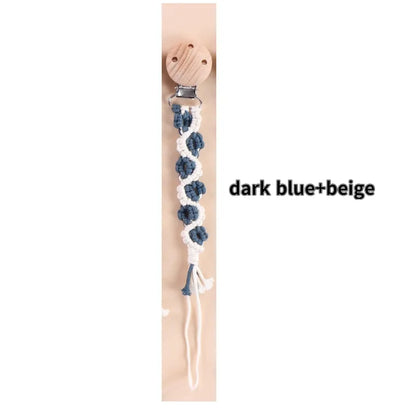 Porte-tétine en macramé et chanvre pour bébé - Tétine en coton artisanale