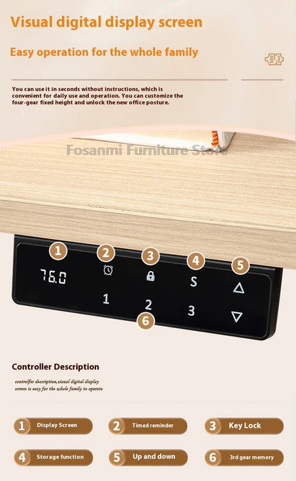 Bureau debout électrique L, réglable, moderne pour bureau et étude