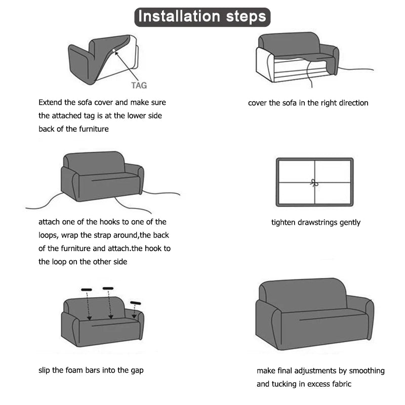 Housse de canapé élastique Jacquard | Protection pour salon L-Shape
