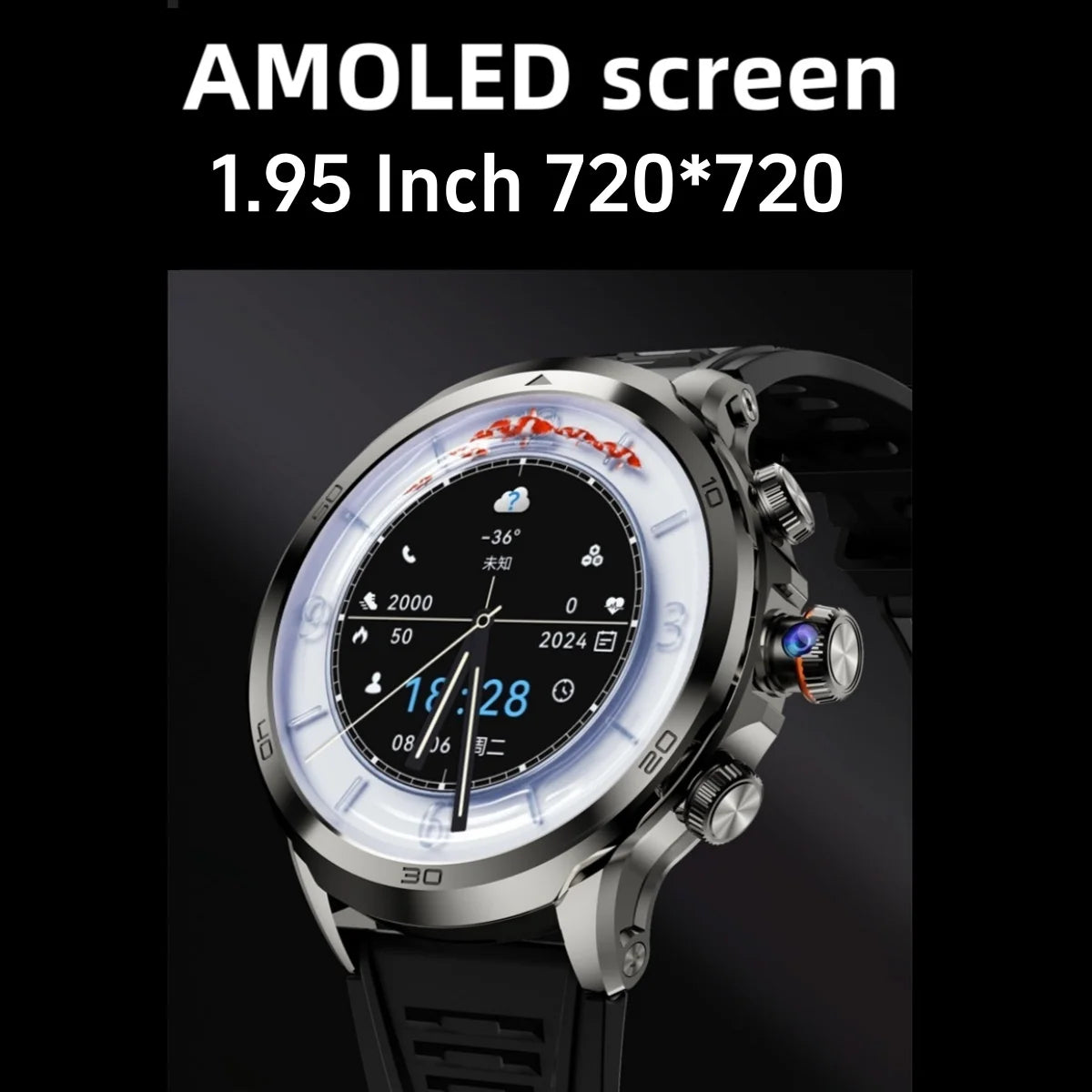 Montre Intelligente H19 Android 10.0 avec Caméra Rotative 1,95" AMOLED