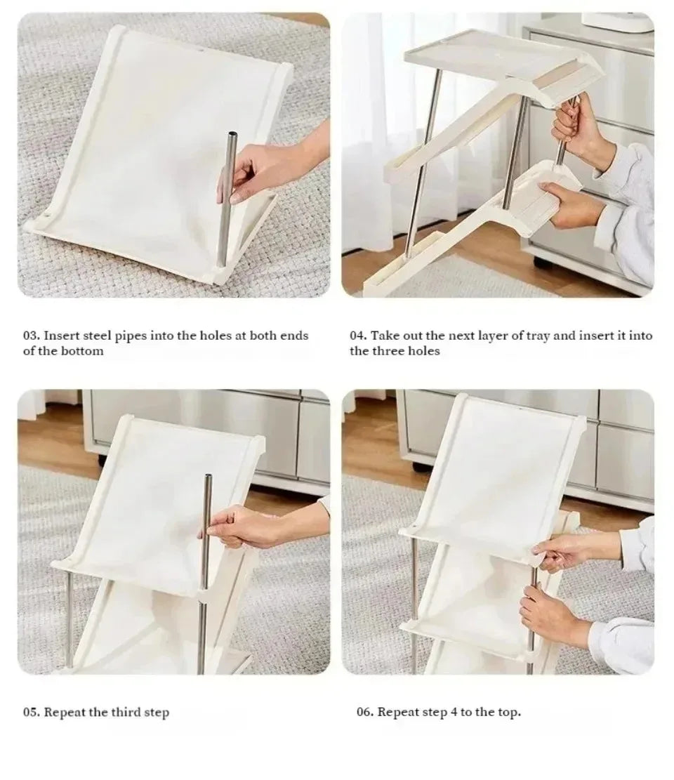 Étagère à chaussures empilable étroite pour un rangement optimal