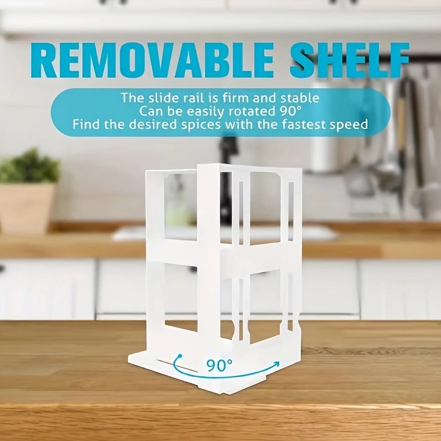 Support à épices pivotant 2 niveaux - Rangement comptoir pratique